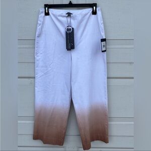 Women's Lysse ankle jeans Two tone color white /brown wide legs size M